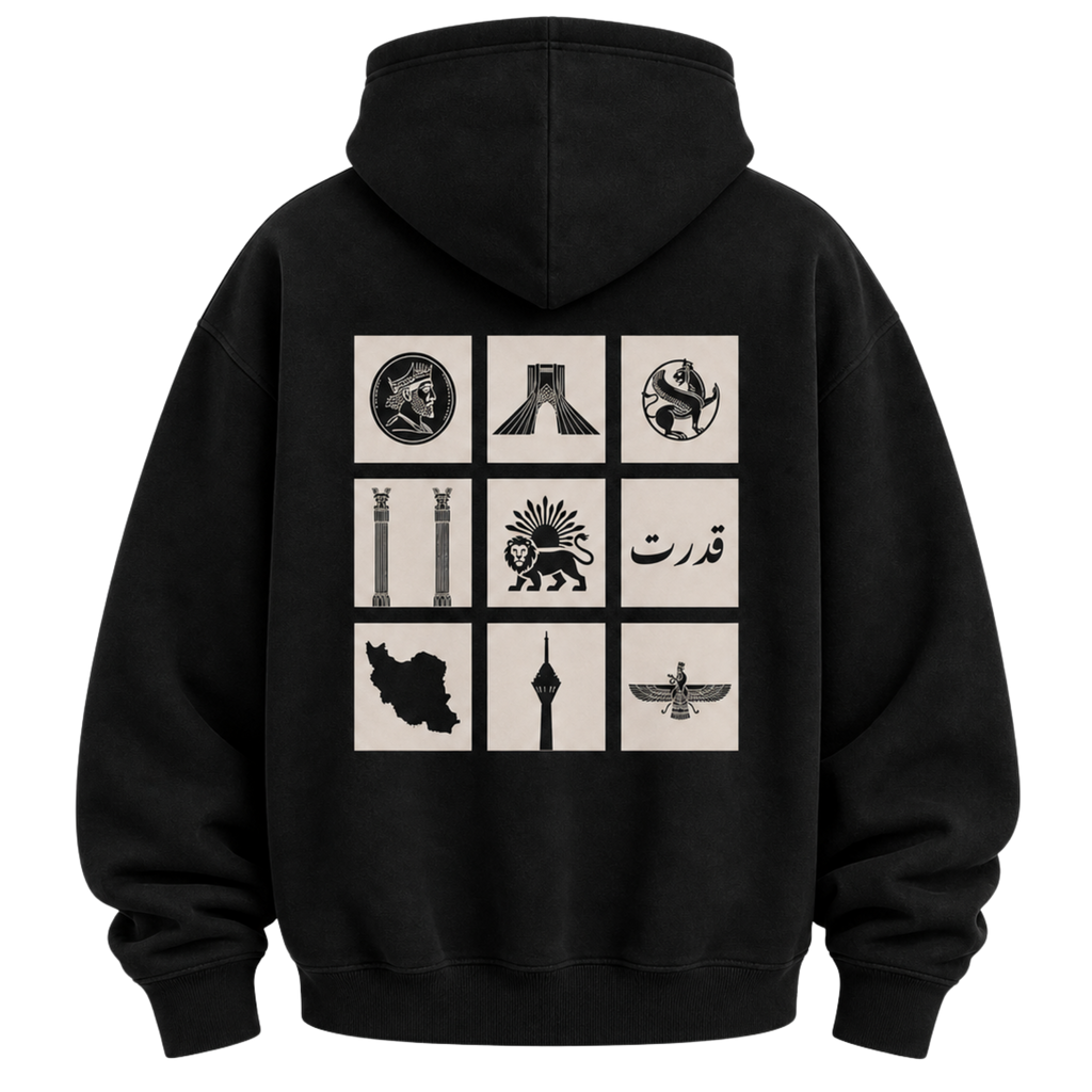 Oversized Persian Legacy Hoodie - Black