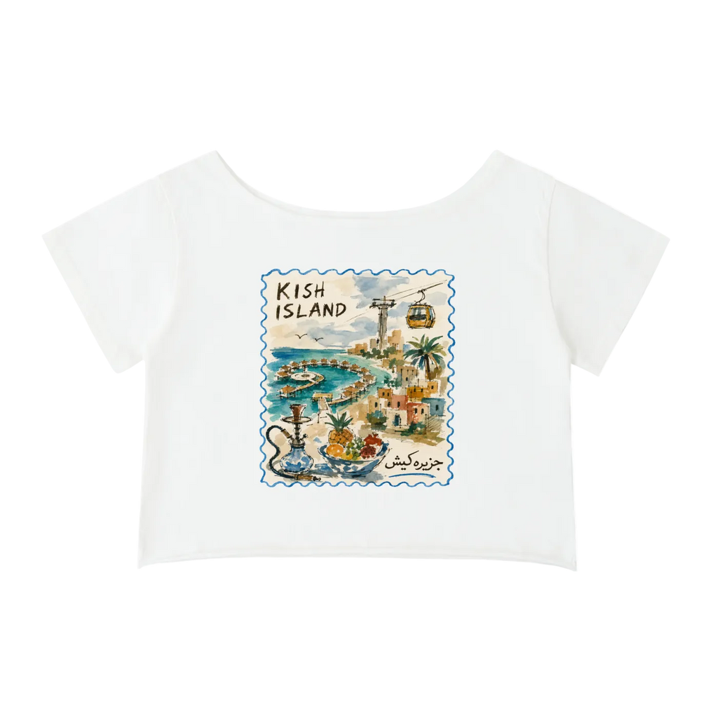 Kish Off-Shoulder Rolled Hem Tee
