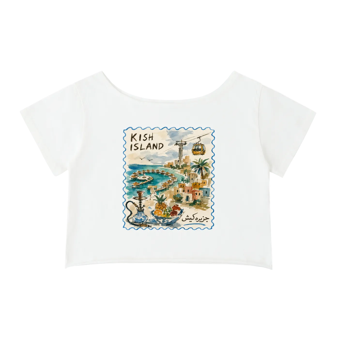 Kish Off-Shoulder Rolled Hem Tee