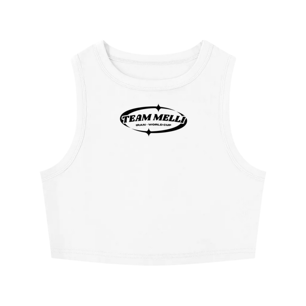 Team Melli Cropped Tank - White - Iran World Cup 26