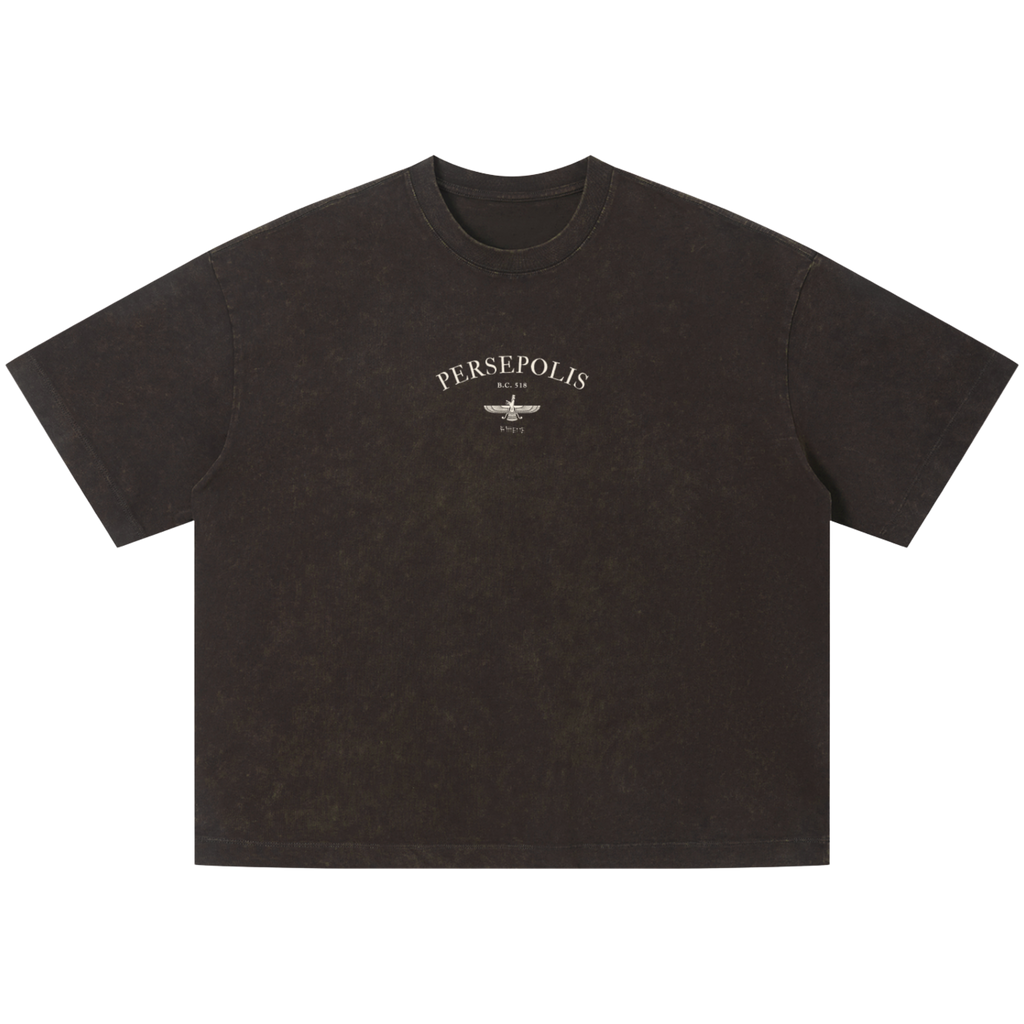 Persepolis Vintage Wash Oversized Tee - Brown