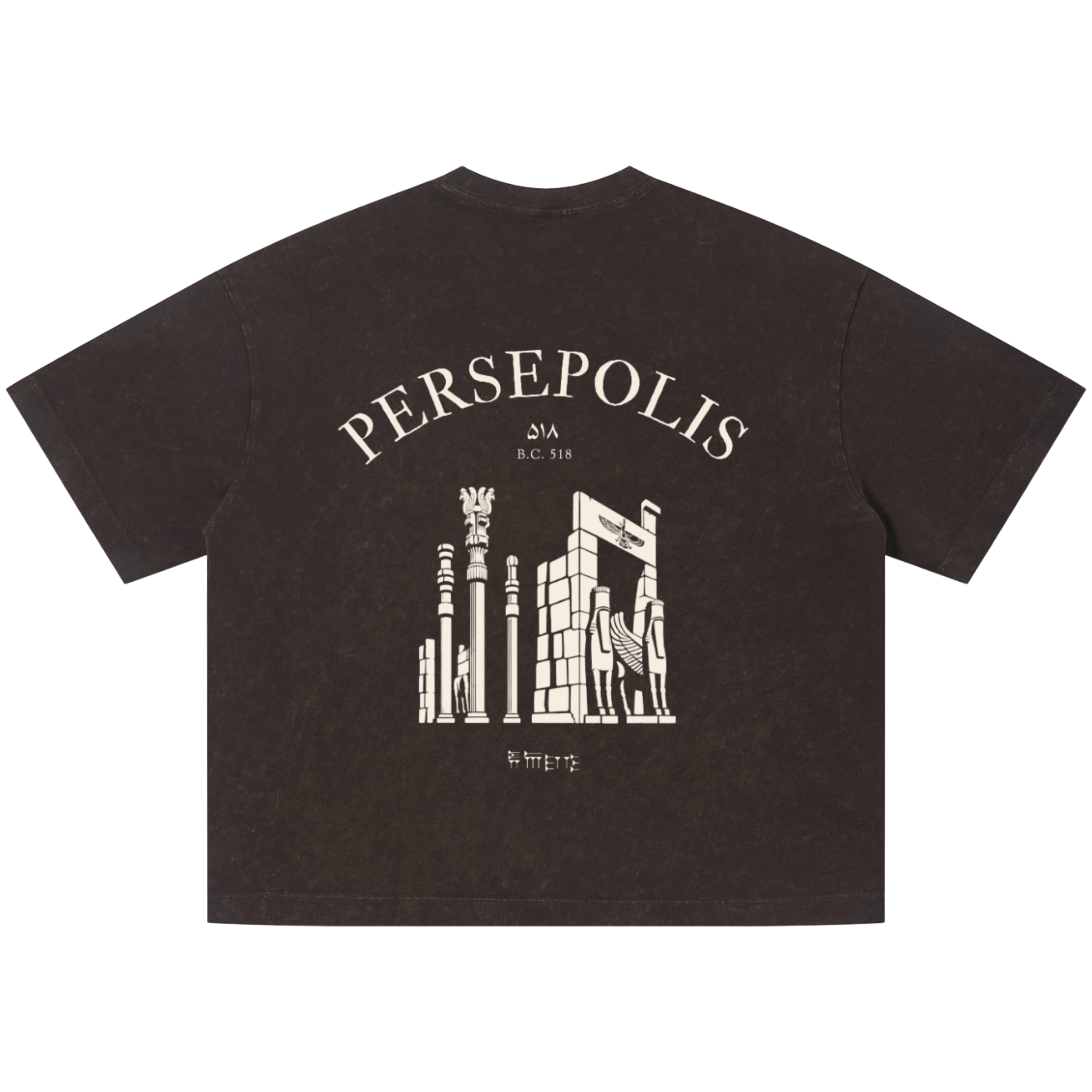 Persepolis Vintage Wash Oversized Tee - Brown