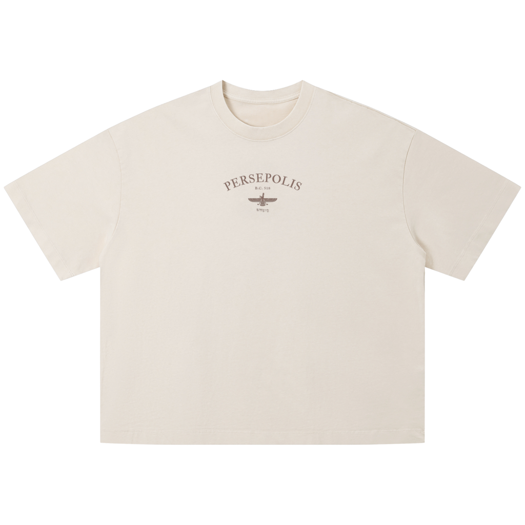Persepolis Vintage Wash Oversized Tee - Beige