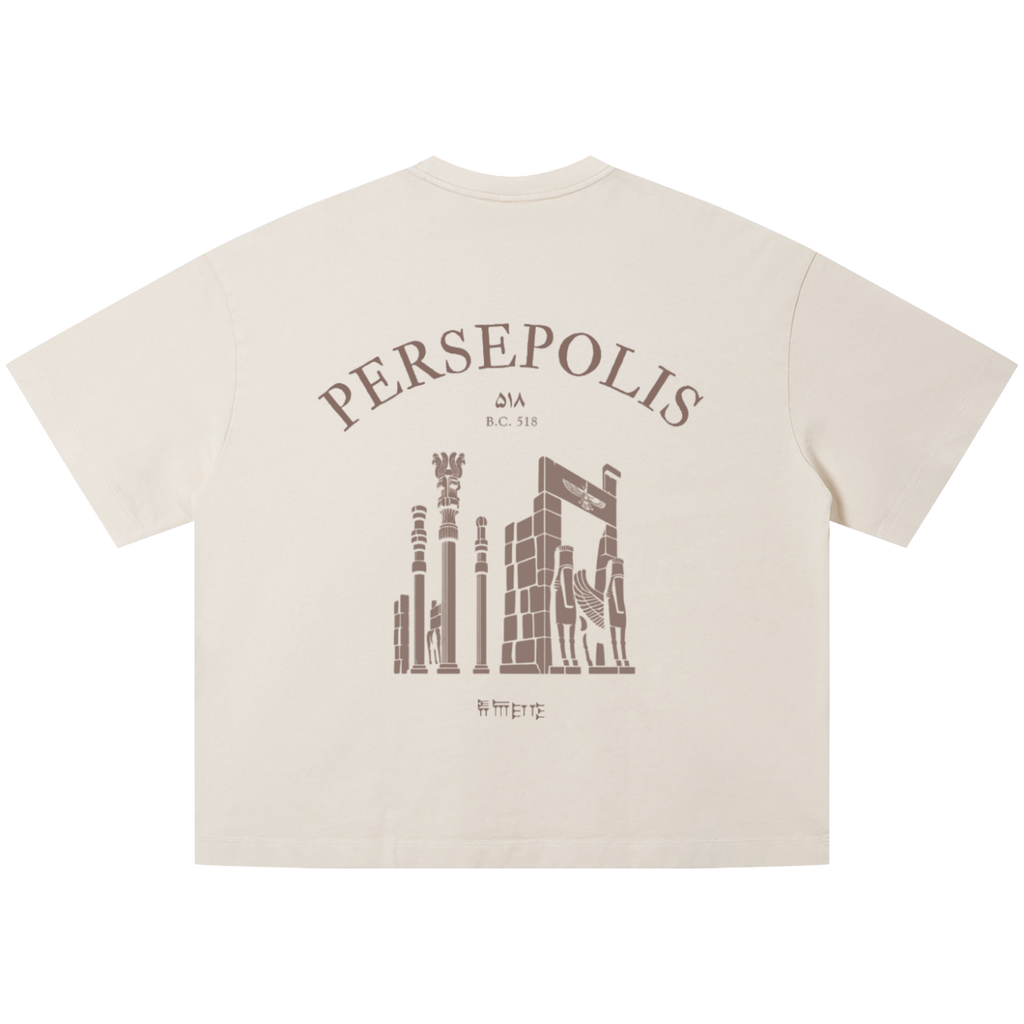 Persepolis Vintage Wash Oversized Tee - Beige