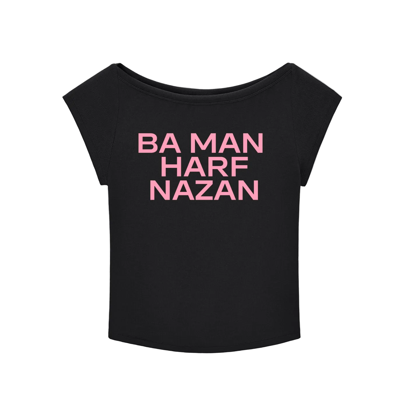 BMHN Wide Neck Baby Tee - Black