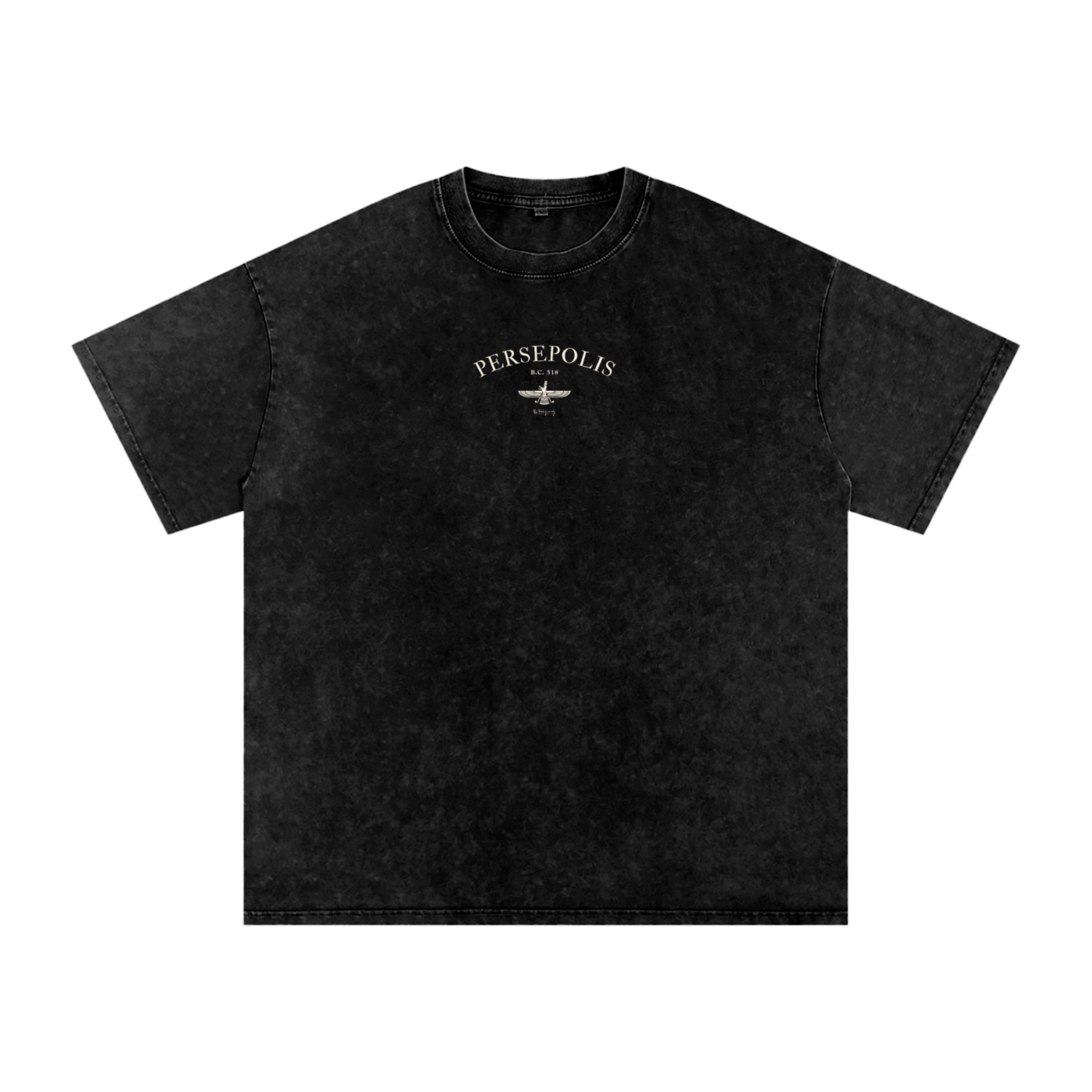 Persepolis Vintage Wash Oversized Long Tee - Black