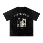 Persepolis Vintage Wash Oversized Long Tee - Black