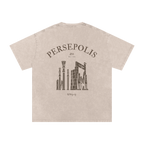 Persepolis Vintage Wash Oversized Long Tee - Beige