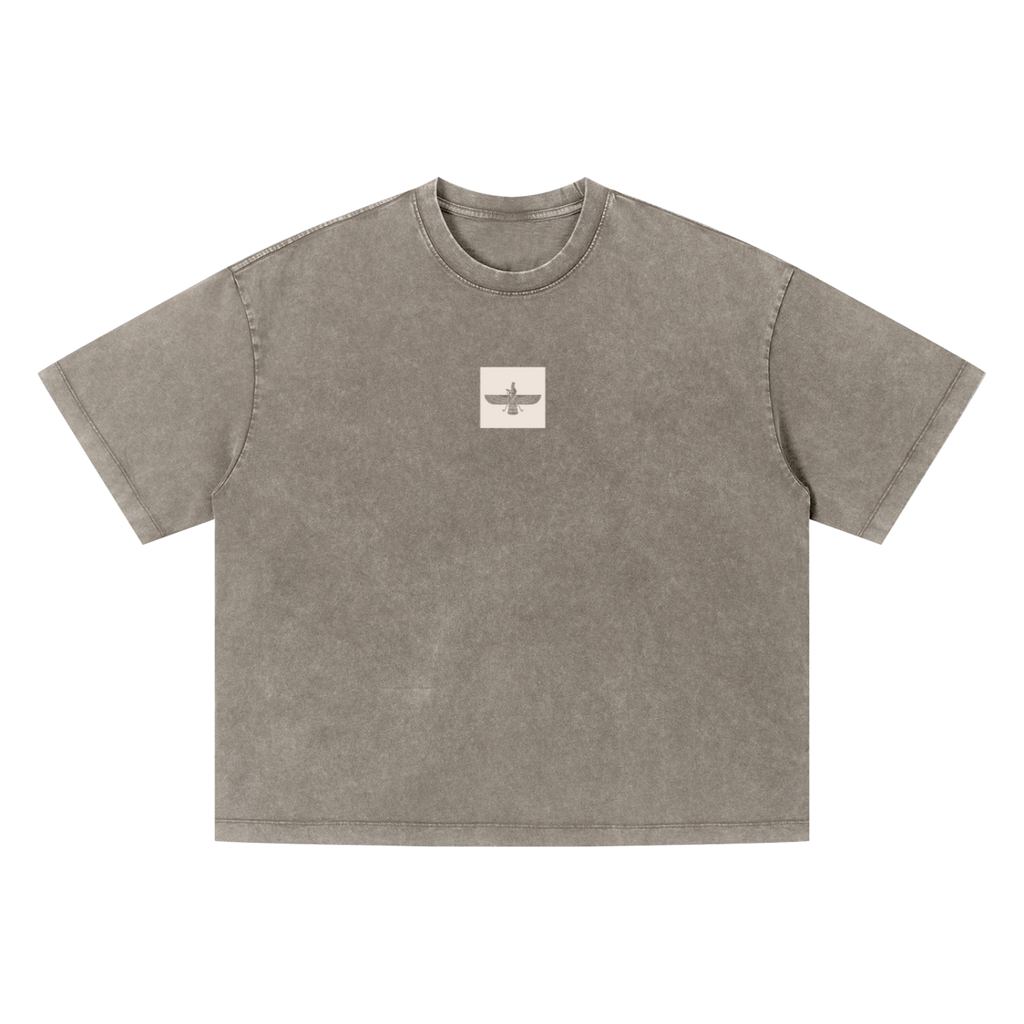 Persian Legacy Vintage Wash Oversized Tee - Light Coffee