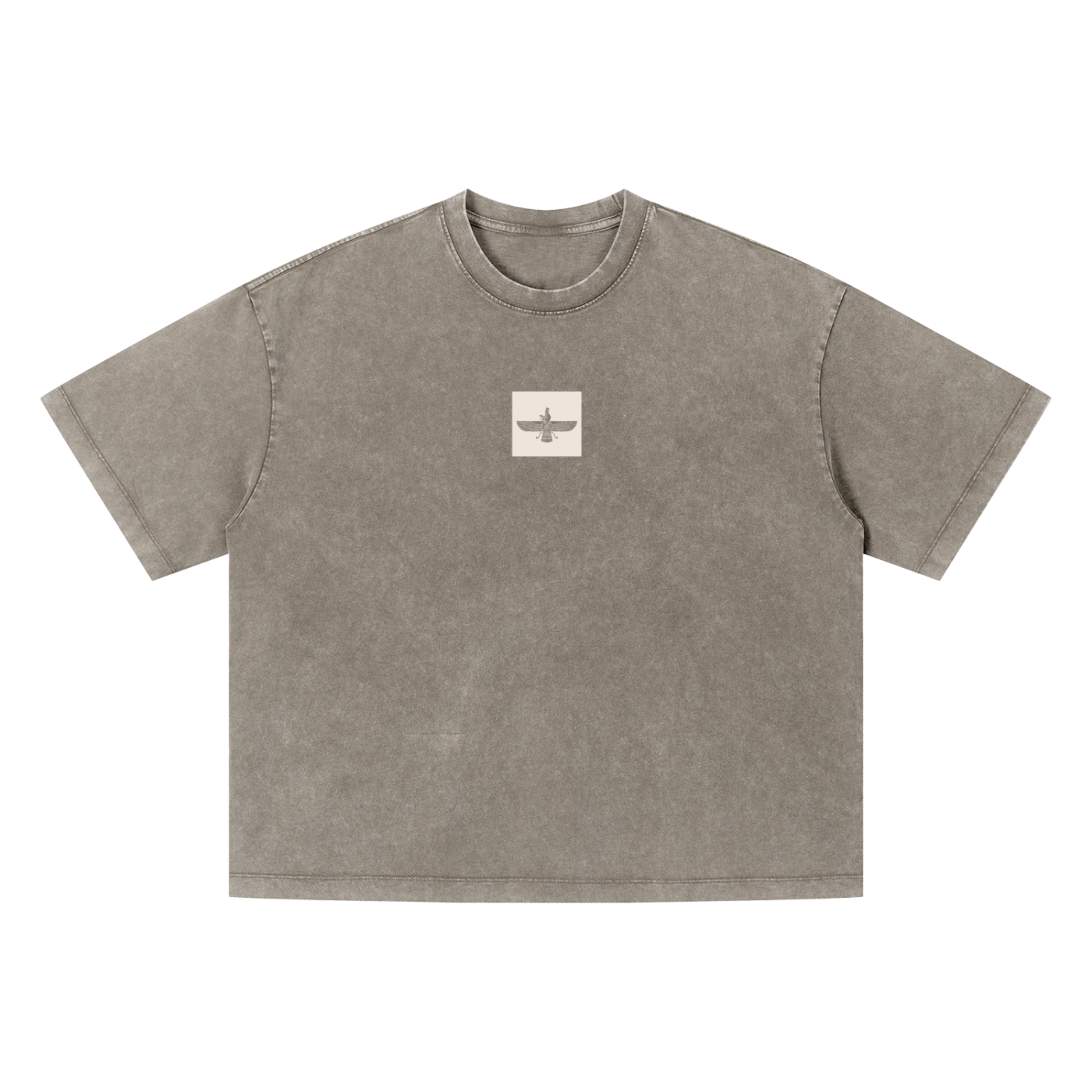 Persian Legacy Vintage Wash Oversized Tee - Light Coffee