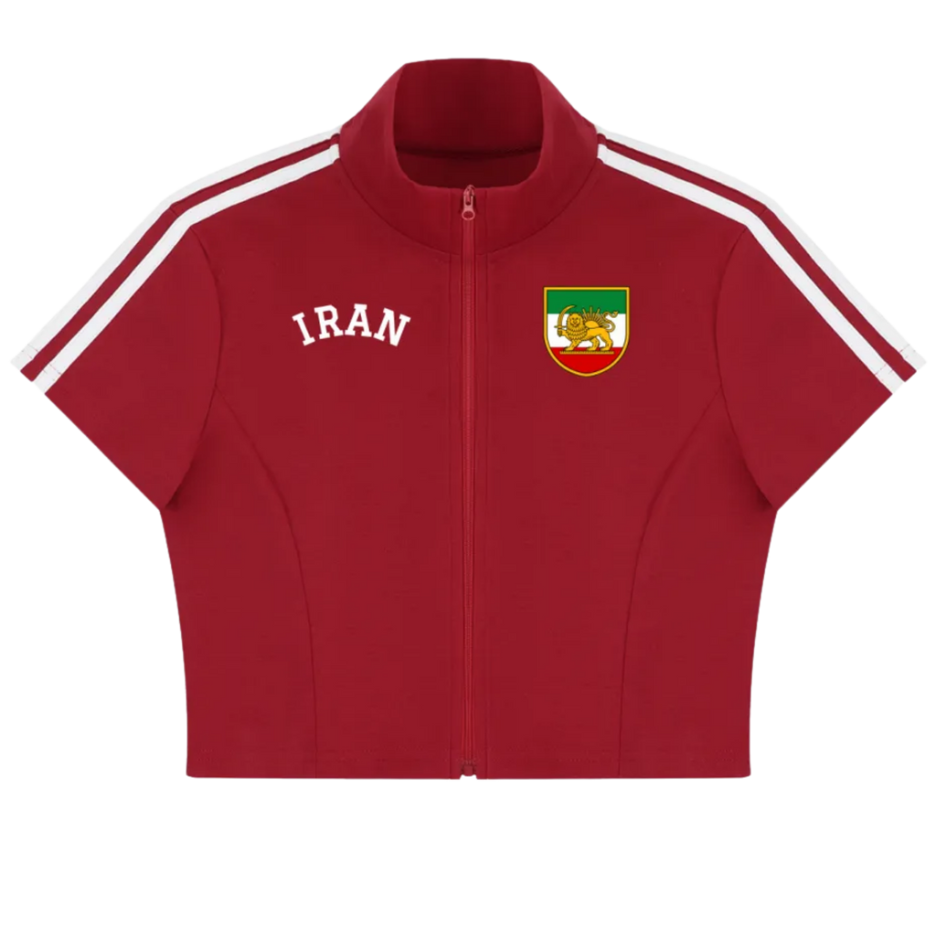 Iran Soccer Cropped Zip Tee (Team Melli) - Red