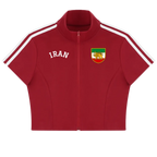 Iran Soccer Cropped Zip Tee (Team Melli) - Red