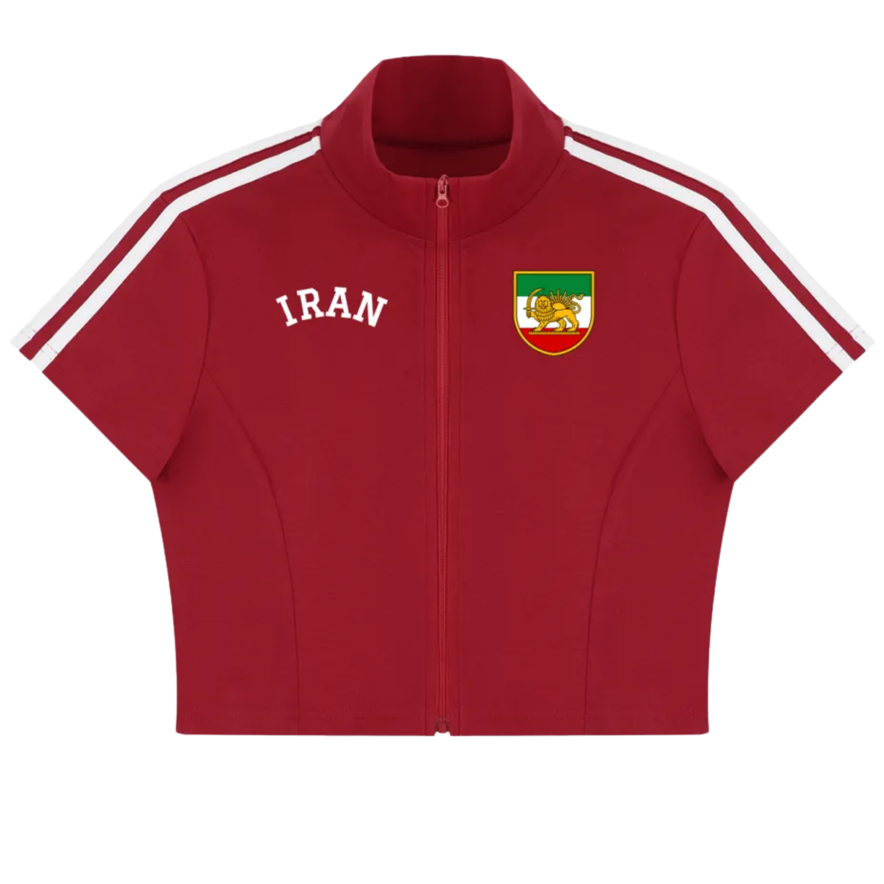 Iran Soccer Cropped Zip Tee (Team Melli) - Red