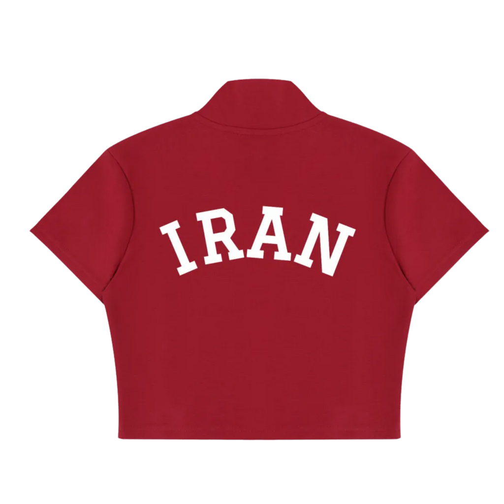 Iran Soccer Cropped Zip Tee (Team Melli) - Red