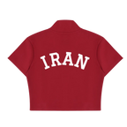 Iran Soccer Cropped Zip Tee (Team Melli) - Red