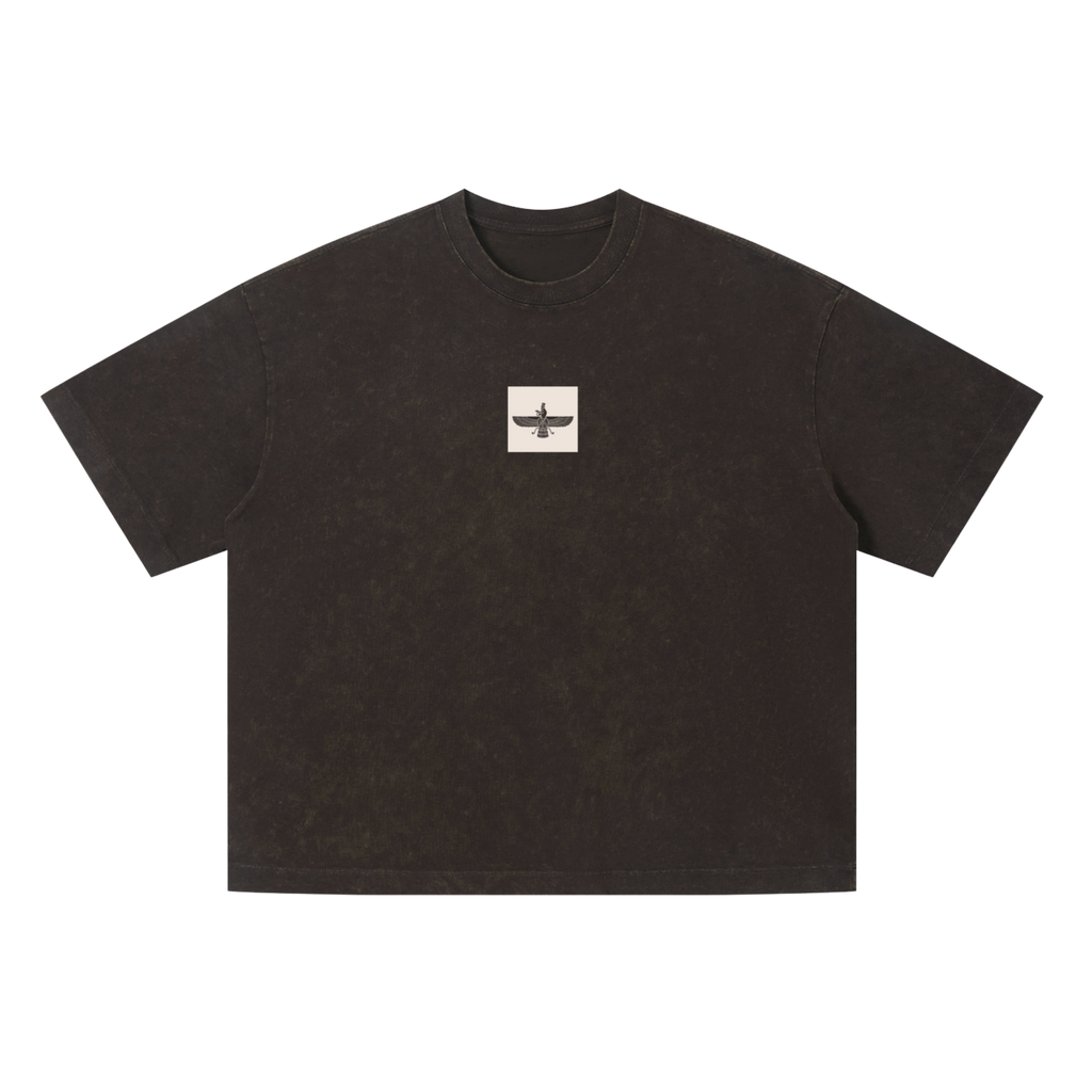 Persian Legacy Vintage Wash Oversized Tee - Brown