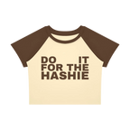 Do It For the Hashie Baby Tee - Brown/Butter Yellow