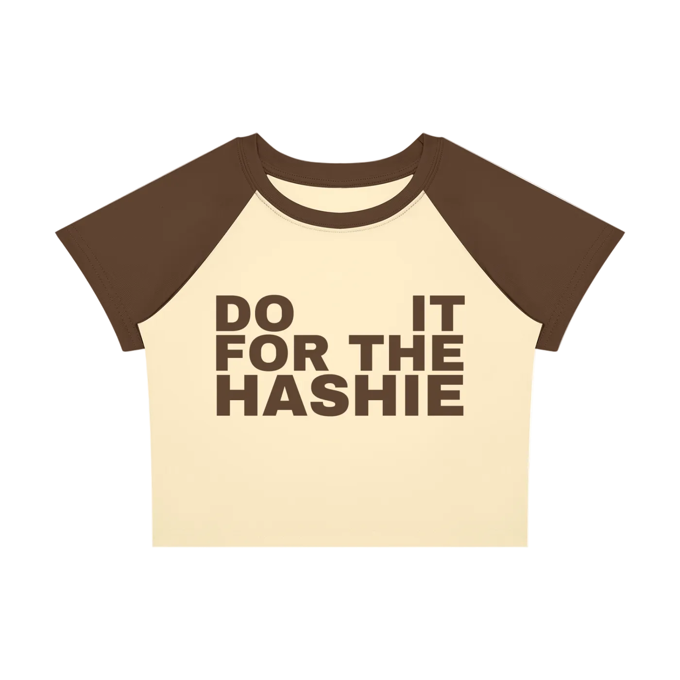 Do It For the Hashie Baby Tee - Brown/Butter Yellow