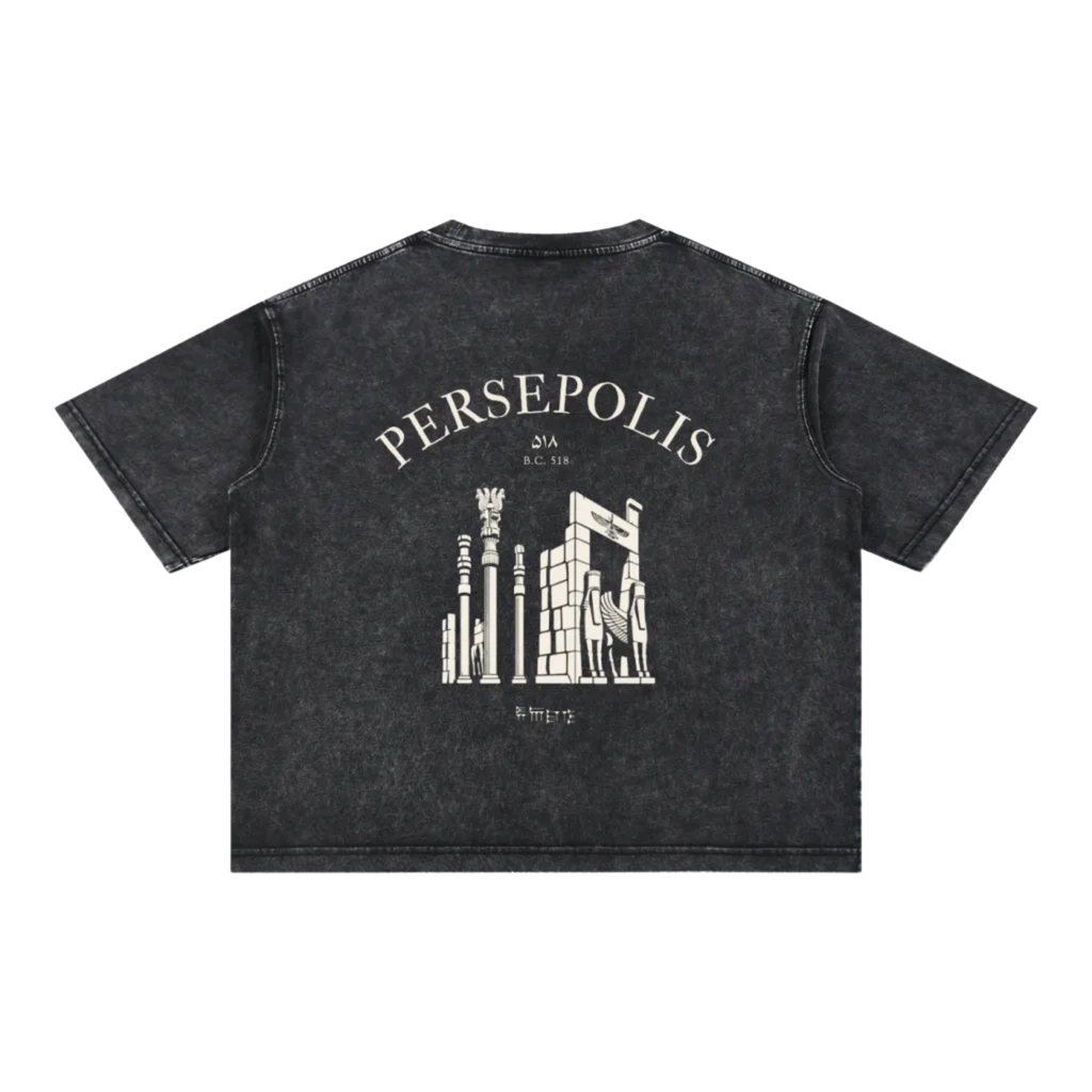 Persepolis Vintage Wash Oversized Tee - Black