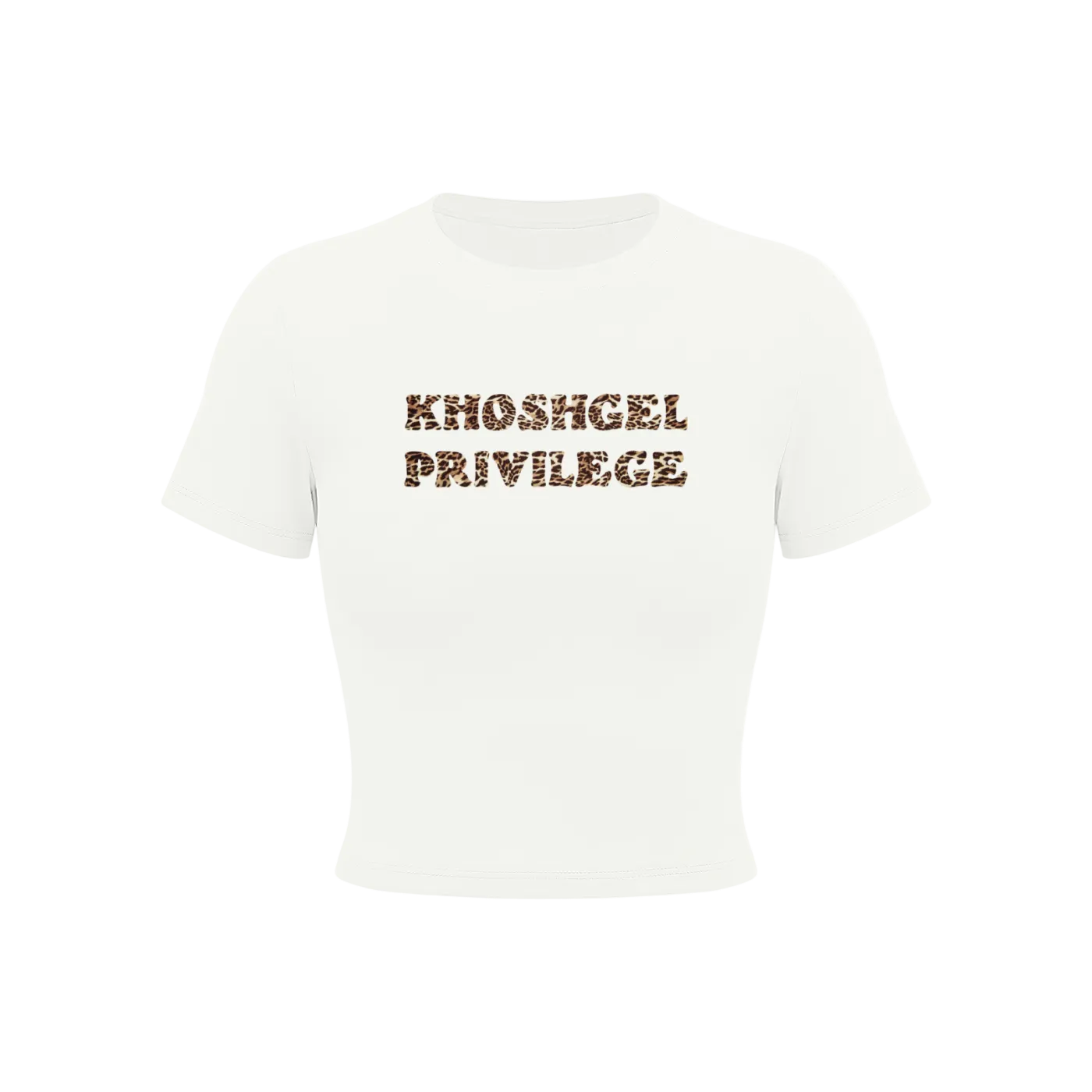 Khoshgel Privilege Stretch Tee - White/Leopard