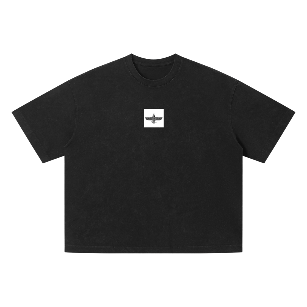 Persian Legacy Vintage Wash Oversized Tee - Black