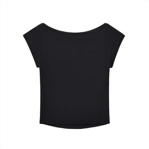 BMHN Wide Neck Baby Tee - Black