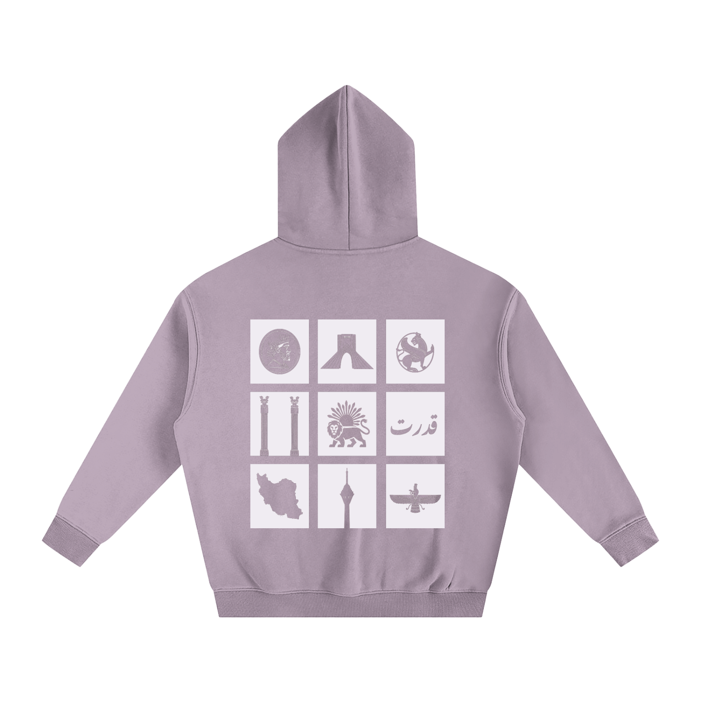 Oversized Persian Legacy Hoodie - Stone Purple