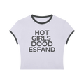 Hot Girls Dood Esfand Baby Tee - Gray/Light Purple