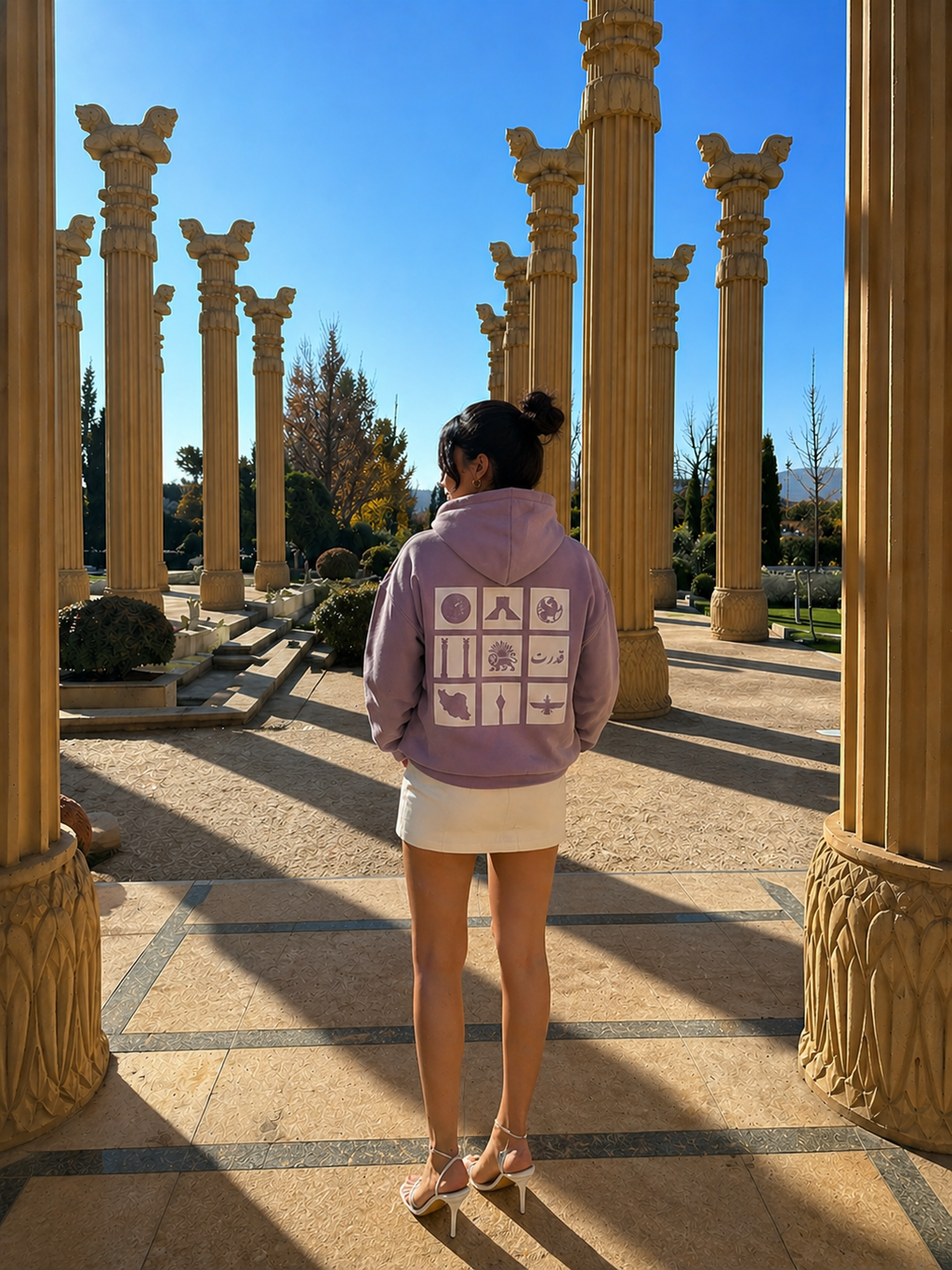 Oversized Persian Legacy Hoodie - Stone Purple