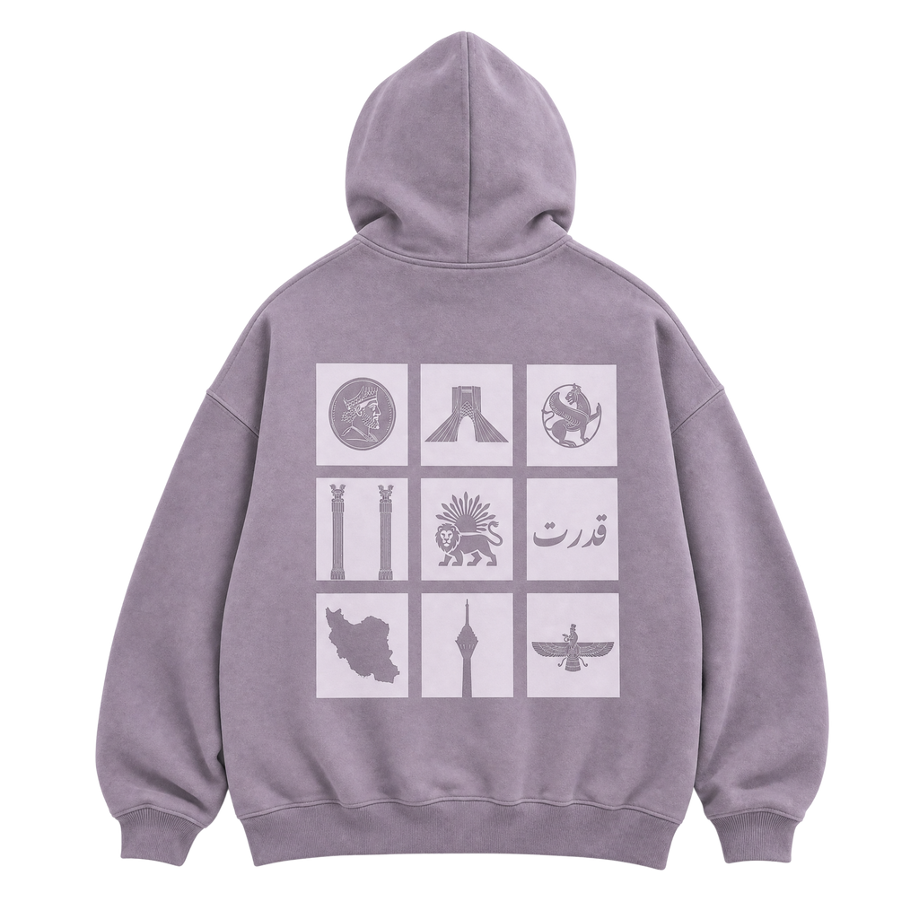Oversized Persian Legacy Hoodie - Stone Purple