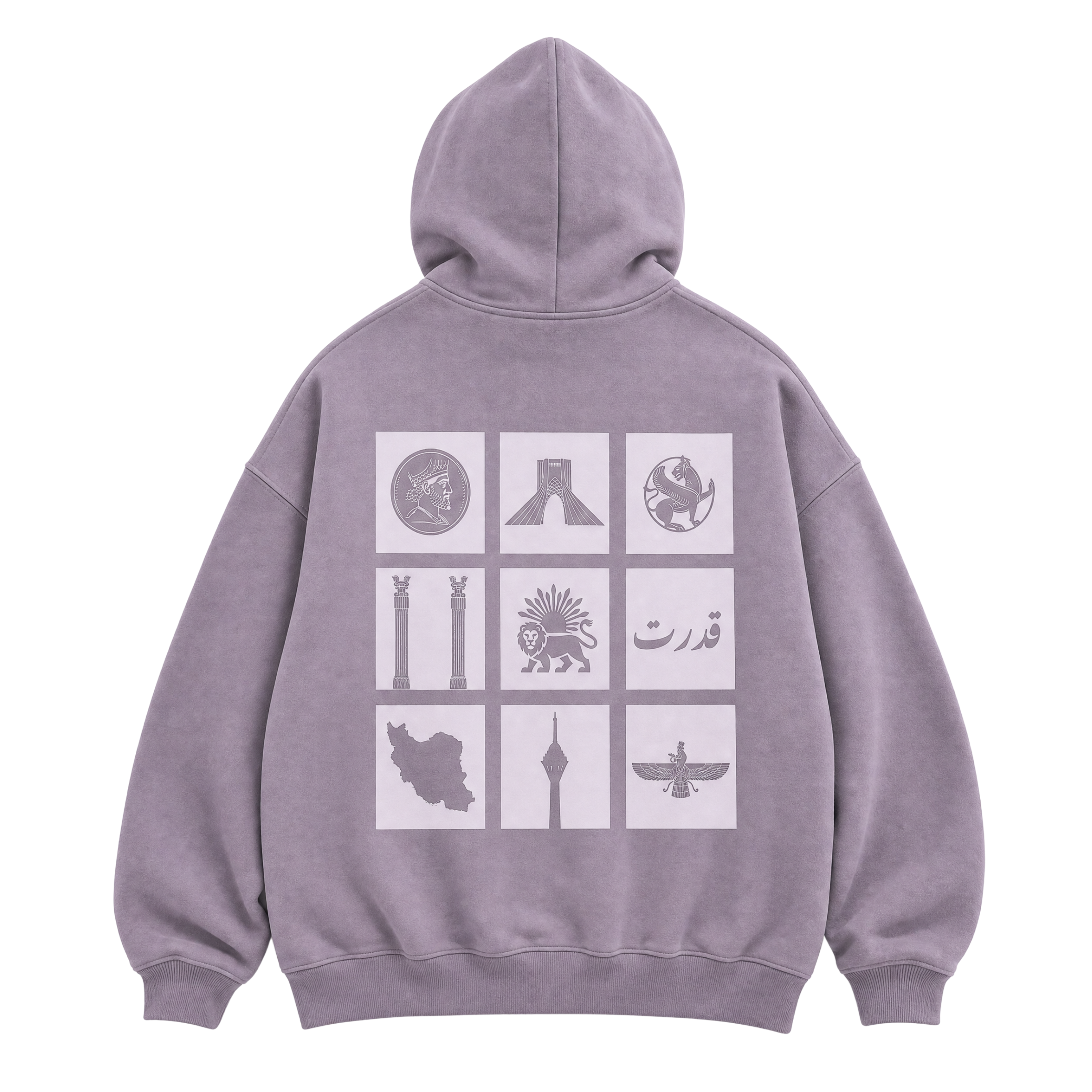 Oversized Persian Legacy Hoodie - Stone Purple