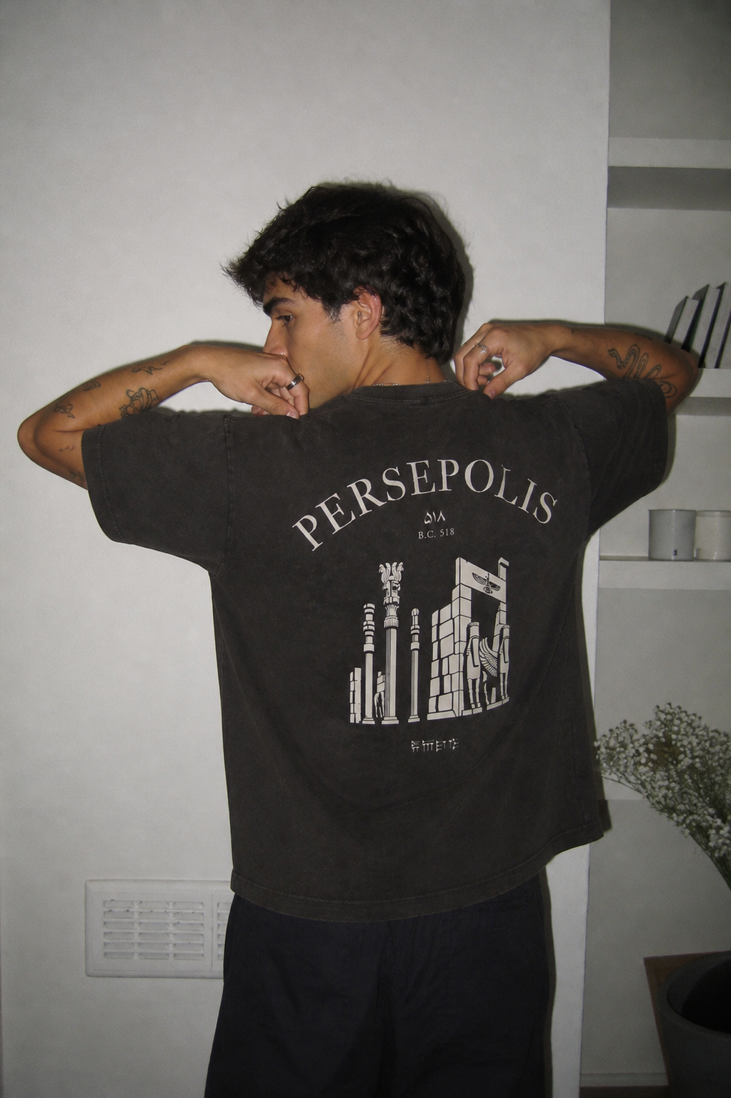 Persepolis Vintage Wash Oversized Tee - Brown