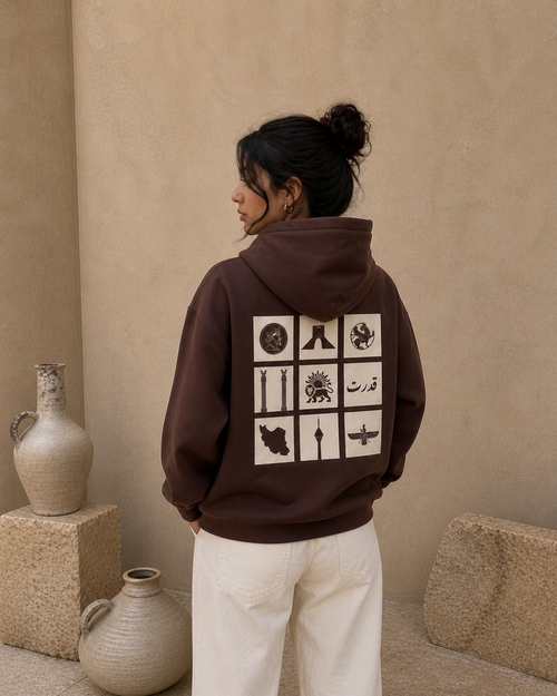 Oversized Persian Legacy Hoodie - Brown