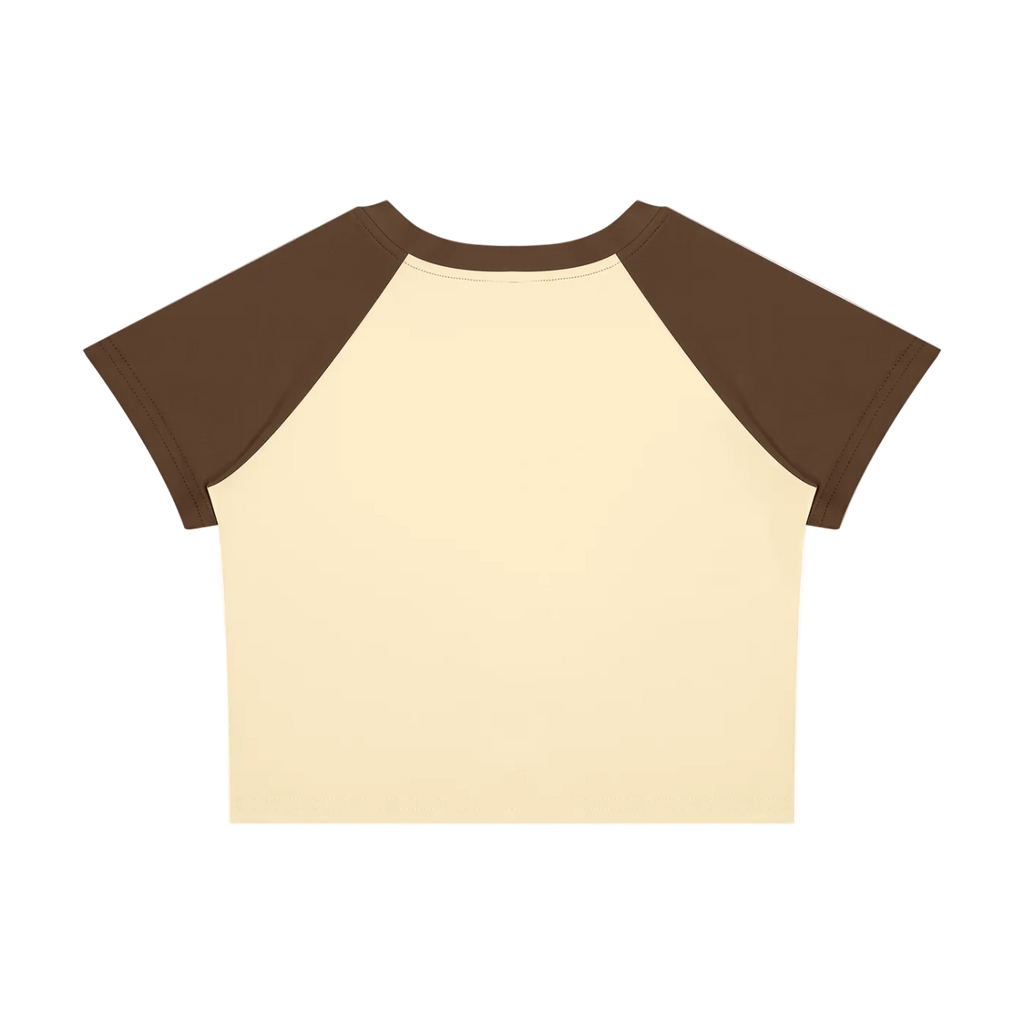 Do It For the Hashie Baby Tee - Brown/Butter Yellow