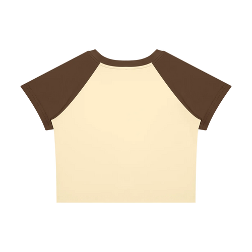 Do It For the Hashie Baby Tee - Brown/Butter Yellow