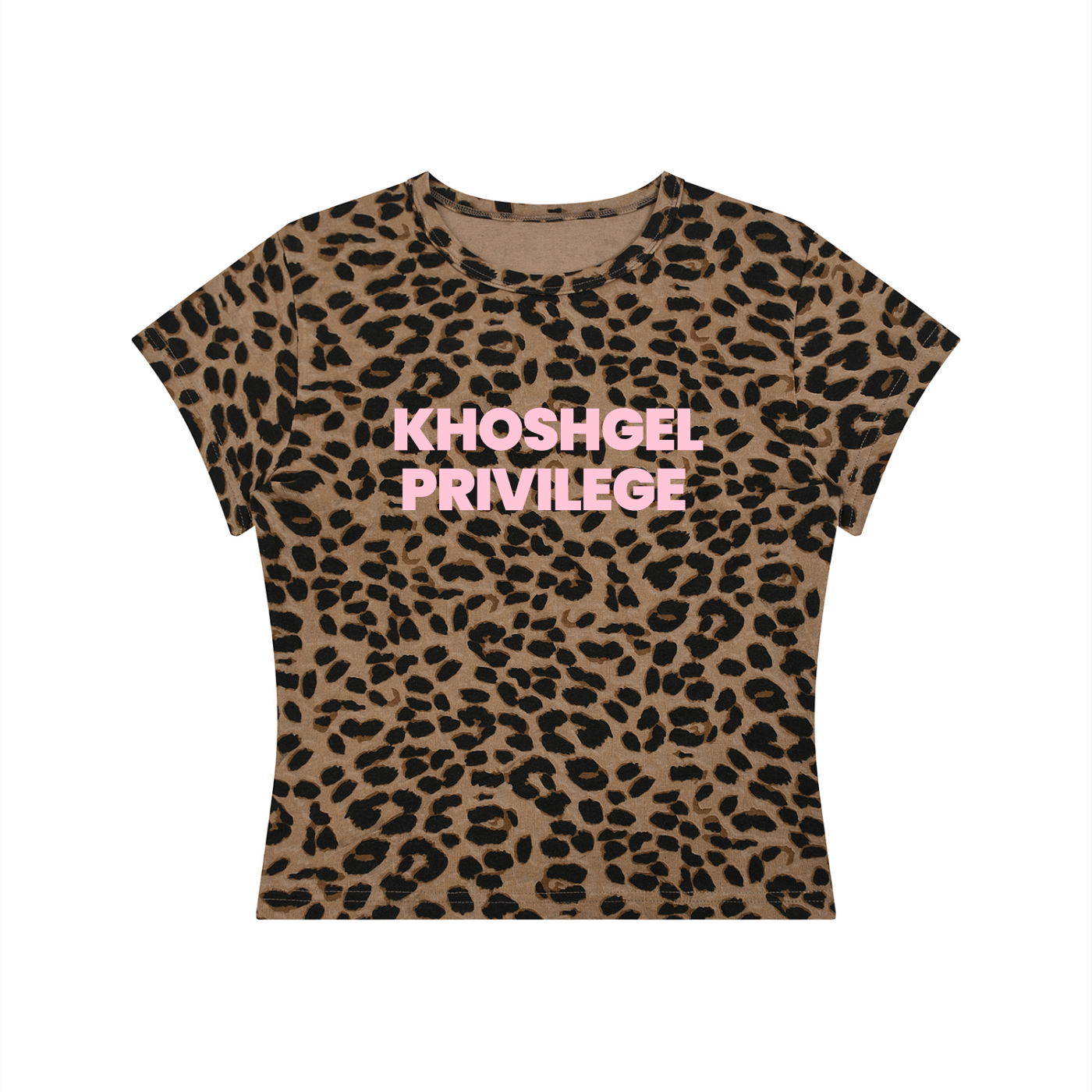 Khoshgel Privilege Leopard/Pink Baby Tee