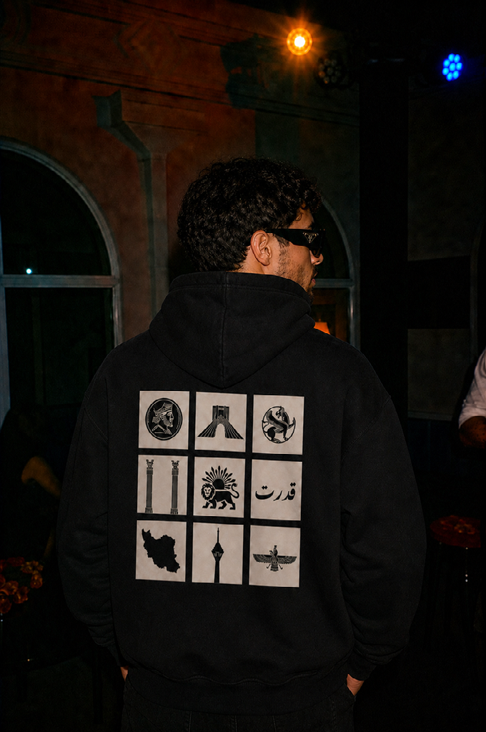 Oversized Persian Legacy Hoodie - Black