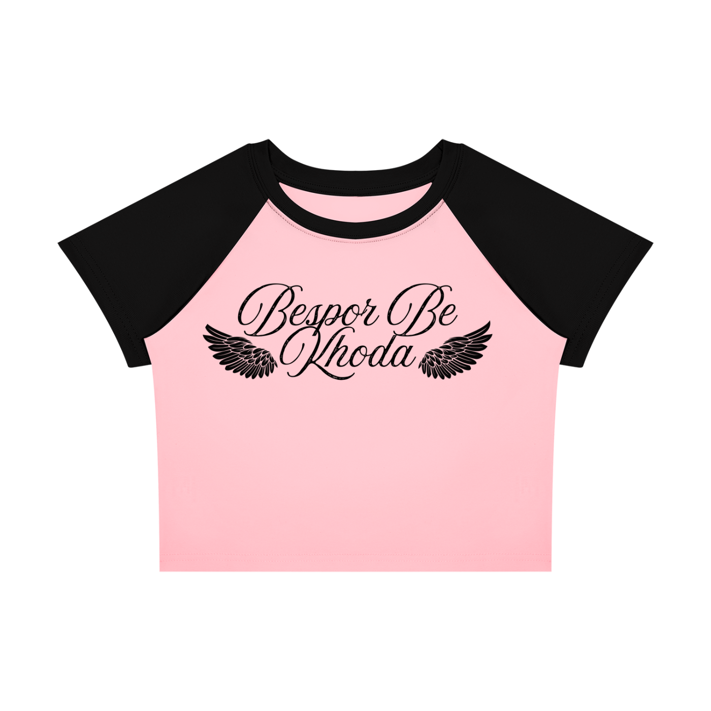 Bespor Be Khoda Baby Tee - Pink/Black