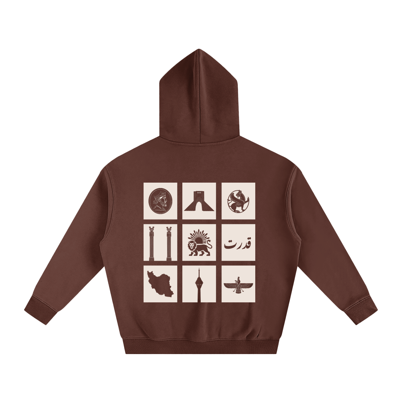 Oversized Persian Legacy Hoodie - Brown