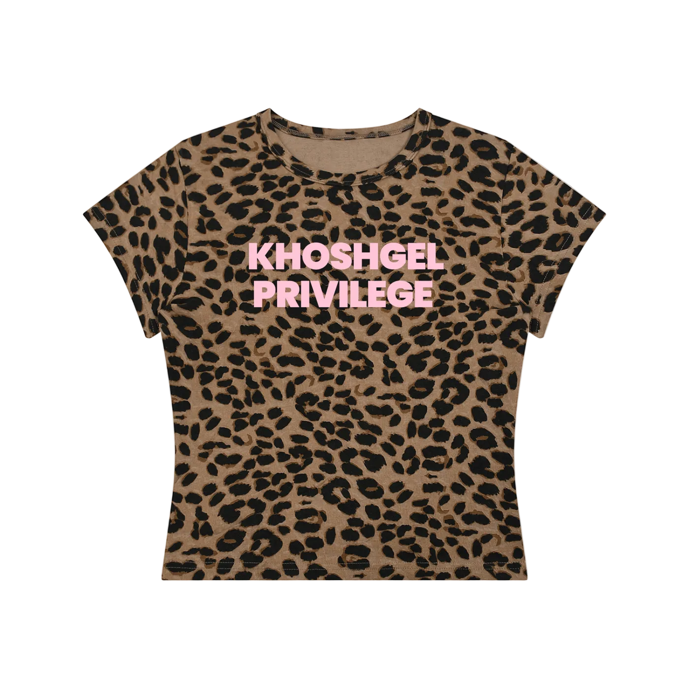 Khoshgel Privilege Leopard/Pink Baby Tee