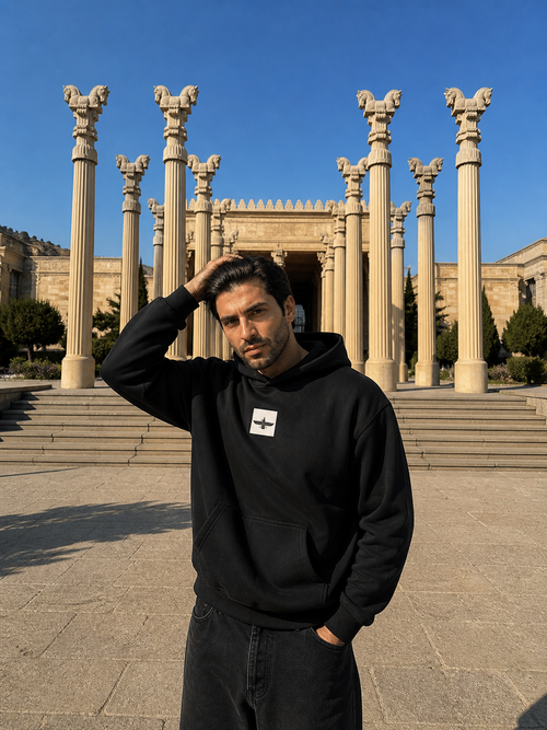 Oversized Persian Legacy Hoodie - Black