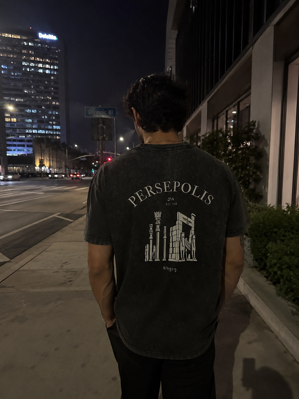 Persepolis Vintage Wash Oversized Long Tee - Black