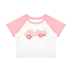 Kish Island Baby Tee - Pink/White